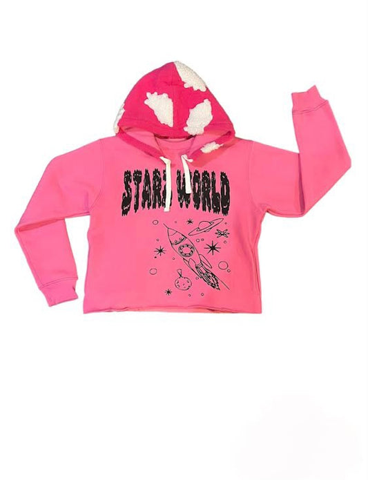 In the clouds hoodie pink