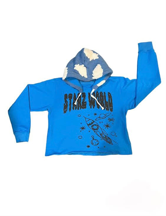 In the clouds hoodie blue