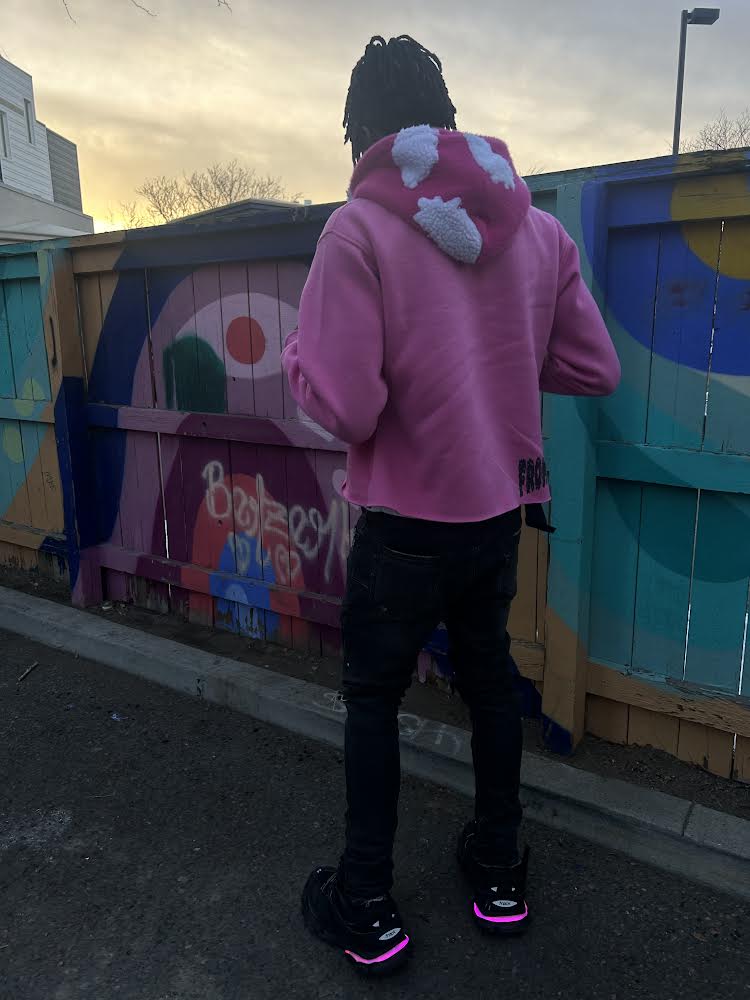 In the clouds hoodie pink